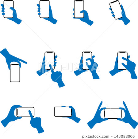 Icon of a smartphone being handled by hand Icon of a smartphone being handled by hand 143088006