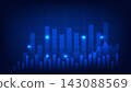 bar chart on blue background. business and finance data analysis 143088569