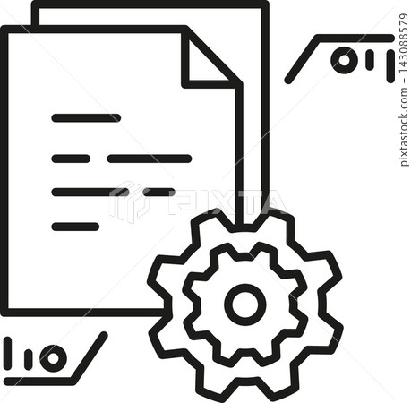 Ai document icon automation outline design minimal Ai document icon automation outline design minimal 143088579