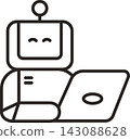 Ai icon robot laptop outline minimal line art 143088628