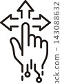 Ai icon digital hand pointer arrow direction 143088632