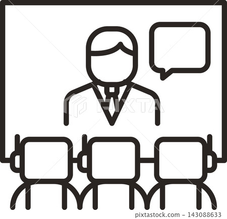 Ai icon business presentation audience line illustration Ai icon business presentation audience line illustration 143088633