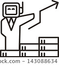 Ai icon business growth, profit chart line art style 143088634