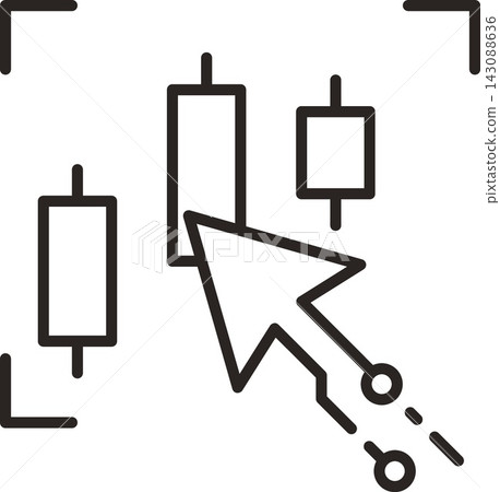 Ai icon trading chart cursor line minimal style Ai icon trading chart cursor line minimal style 143088636