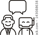 Ai chat icon human robot support line design 143088638