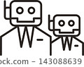 Ai icon robot business team line art minimal style 143088639
