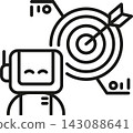 Ai icon robot target data line art focus 143088641