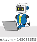 Robot working on a computer 143088658