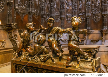 interior of the cathedral of Sainte-Marie in Auch, Gers department, Occitanie, France interior of the cathedral of Sainte-Marie in Auch, Gers department, Occitanie, France 143088845