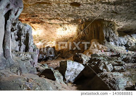 Stalactites inside Sung Sot Cave in Ha Long Bay, a UNESCO World Heritage Site in Vietnam. Stalactites inside Sung Sot Cave in Ha Long Bay, a UNESCO World Heritage Site in Vietnam. 143088881