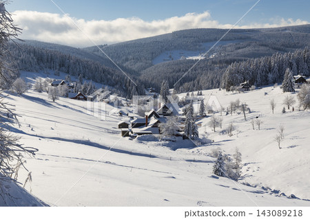 Winter landscape around Horni Mala Upa, Giant Mountains (Krkonose), Northern Bohemia, Czech Republic 143089218