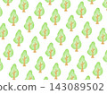 A background illustration featuring a pattern of green trees against a white background! 143089502