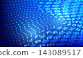 futuristic blue dots pattern background with glowing light  143089517