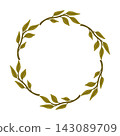 Botanical wreath with green twigs 143089709