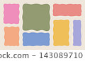 Wavy text box and frame set in soft pastel colors 143089710