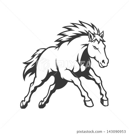 mustang mascot logo illustration vector design template simple and modern style mustang mascot logo illustration vector design template simple and modern style 143090953