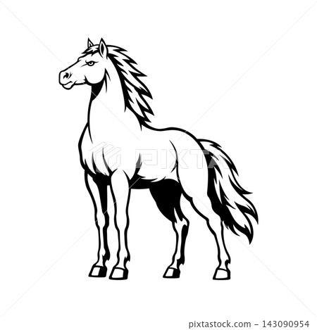 mustang mascot logo illustration vector design template simple and modern style mustang mascot logo illustration vector design template simple and modern style 143090954