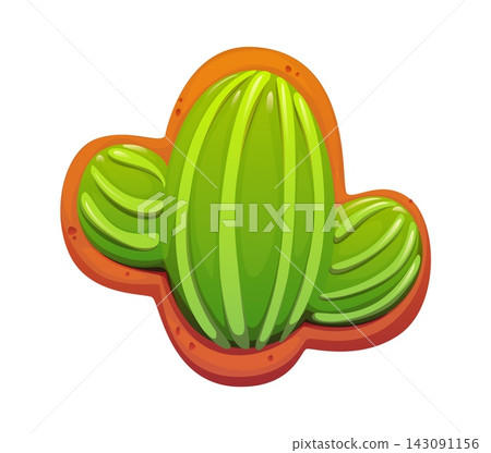 Mexican Day of the Dead cactus plant cartoon cookie confectionery. Day of the Dead dessert cookie, Mexican festival vector sweets. Dia de Los Muertos confectionery with green cactus biscuit and glaze Mexican Day of the Dead cactus plant cartoon cookie confectionery. Day of the Dead dessert cookie, Mexican festival vector sweets. Dia de Los Muertos confectionery with green cactus biscuit and glaze 143091156