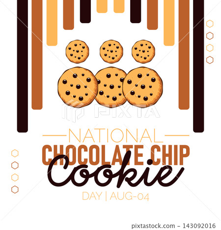 National Chocolate Chip Cookie Day. Vector illustration with Sweet cookies with chocolate chip icon. celebrated in August. Perfect for banners, posters,card,background,Header design, social media. National Chocolate Chip Cookie Day. Vector illustration with Sweet cookies with chocolate chip icon. celebrated in August. Perfect for banners, posters,card,background,Header design, social media. 143092016