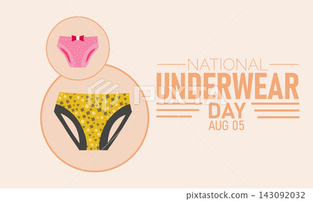 National Underwear Day. Vector illustration with Underwear icon. celebrated in August. Perfect for banners, posters,card,background,Header design, social media. National Underwear Day. Vector illustration with Underwear icon. celebrated in August. Perfect for banners, posters,card,background,Header design, social media. 143092032
