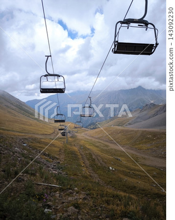 A chairlift at a mountain resort in summer A chairlift at a mountain resort in summer 143092230