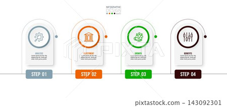 Timeline chart business infographic template. Timeline chart business infographic template. 143092301