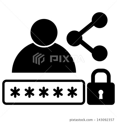 Password share icon. Share password user login sign. Users lock security symbol. flat style. Password share icon. Share password user login sign. Users lock security symbol. flat style. 143092357