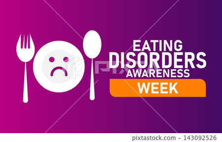 National Eating Disorders Awareness Week Poster Banner and Background Design Template Featuring Ribbon Plate Apple and People Icons Illustration for Mental Health Education Support and Healthy National Eating Disorders Awareness Week Poster Banner and Background Design Template Featuring Ribbon Plate Apple and People Icons Illustration for Mental Health Education Support and Healthy 143092526