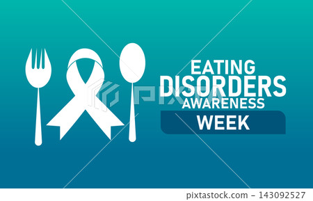 National Eating Disorders Awareness Week Poster Banner and Background Design Template Featuring Ribbon Plate Apple and People Icons Illustration for Mental Health Education Support and Healthy National Eating Disorders Awareness Week Poster Banner and Background Design Template Featuring Ribbon Plate Apple and People Icons Illustration for Mental Health Education Support and Healthy 143092527
