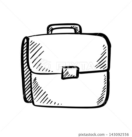Hand drawn briefcase icon sketch line art business bag illustration Hand drawn briefcase icon sketch line art business bag illustration 143092556