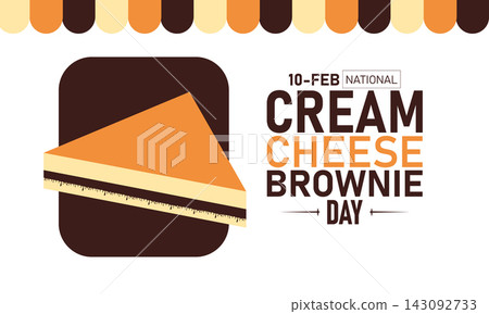 National Cream Cheese Brownie Day Poster Banner and Background Design Template Featuring Chocolate Swirl Cheesecake Fudge Squares Cocoa Powder Illustration for February 10 Dessert Celebration Theme National Cream Cheese Brownie Day Poster Banner and Background Design Template Featuring Chocolate Swirl Cheesecake Fudge Squares Cocoa Powder Illustration for February 10 Dessert Celebration Theme 143092733