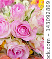 Beautiful bouquet of fresh pink and white roses 143092869