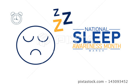 Sleep Awareness Month Vector Bed Moon Zzz Insomnia Rest Health Tips March Banner Design Awareness Stock Graphic Template Illustration Sleep Awareness Month Vector Bed Moon Zzz Insomnia Rest Health Tips March Banner Design Awareness Stock Graphic Template Illustration 143093452