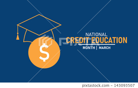 National Credit Education Month Vector Credit Score Report Card Finance Literacy Debt Management Budget Money Tips March Banner Design Awareness Stock Graphic Template 143093507