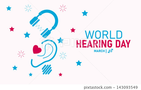 World Hearing Day, March 3 Vector, Ear Hearing Aid, Blue Ribbon Awareness Poster, Flat Design Audiology Deafness Prevention Banner Illustration Stock Graphic World Hearing Day, March 3 Vector, Ear Hearing Aid, Blue Ribbon Awareness Poster, Flat Design Audiology Deafness Prevention Banner Illustration Stock Graphic 143093549