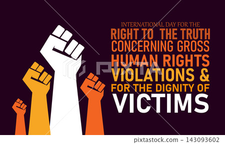 International Day Right to Truth, March 24 Vector, Open Book Justice Gavel Light, Blue Ribbon Awareness Poster, Flat Design Human Rights Dignity Victims Banner Illustration Stock Graphic 143093602