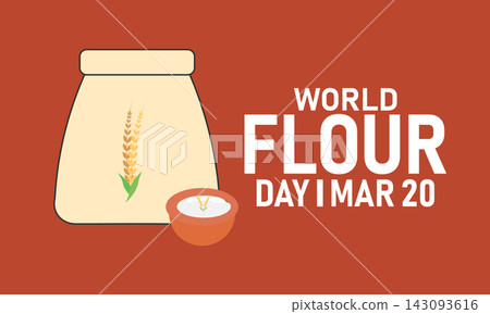 World Flour Day, March 20 Vector, Flour Sack Wheat Bread Loaf, Blue Ribbon Awareness Poster, Flat Design Milling Baking Harvest Banner Illustration Stock Graphic World Flour Day, March 20 Vector, Flour Sack Wheat Bread Loaf, Blue Ribbon Awareness Poster, Flat Design Milling Baking Harvest Banner Illustration Stock Graphic 143093616