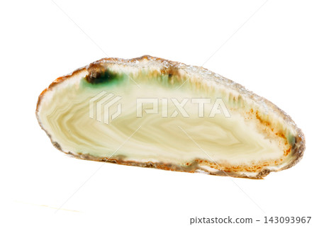 Macro mineral stone Yellow Agate breed a white background Macro mineral stone Yellow Agate breed a white background 143093967