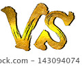 The letters VS are written in gold calligraphy. 143094074