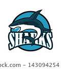 blue sharks logo with text space for your slogan 143094254