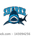 blue sharks logo with text space for your slogan 143094256