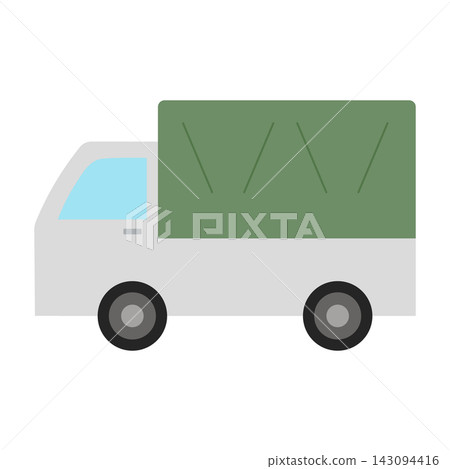 Illustration of a truck with a green canvas cover. Illustration of a truck with a green canvas cover. 143094416