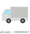 Illustration of a box-shaped truck (aluminum van) 143094417