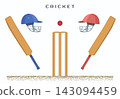 Full-Size Cricket Equipment with Stumps Ball and Helmet 143094459