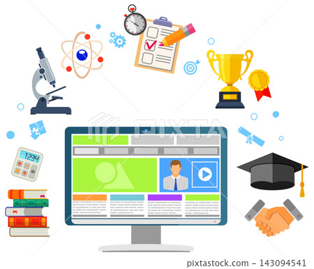 Online Education Infographics 143094541