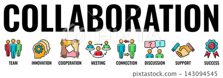 Teamwork Collaboration Typography Banner Teamwork Collaboration Typography Banner 143094545