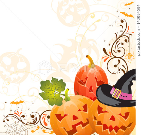 Floral Halloween background Floral Halloween background 143094594