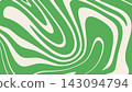 Retro 70s green groovy wavy background. Abstract liquid fluid pattern 143094794