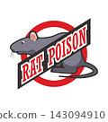 rat killer poison logo. vector illustration 143094910