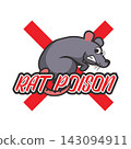 rat killer poison logo. vector illustration 143094911